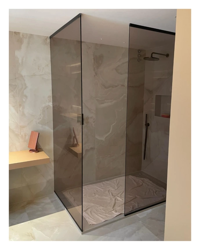 Mampara de ducha vidrios parsol bronce